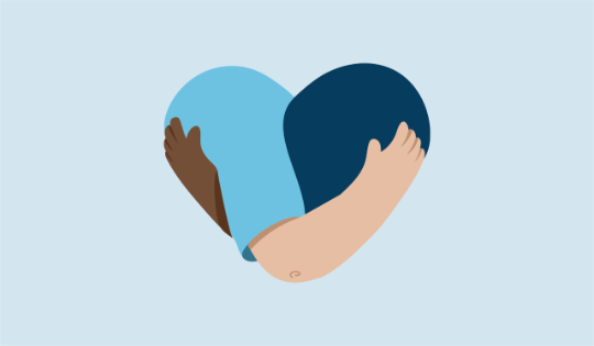 Two arms embracing to form a heart, signifying how the OPDIVO with You program may provide support for patients.